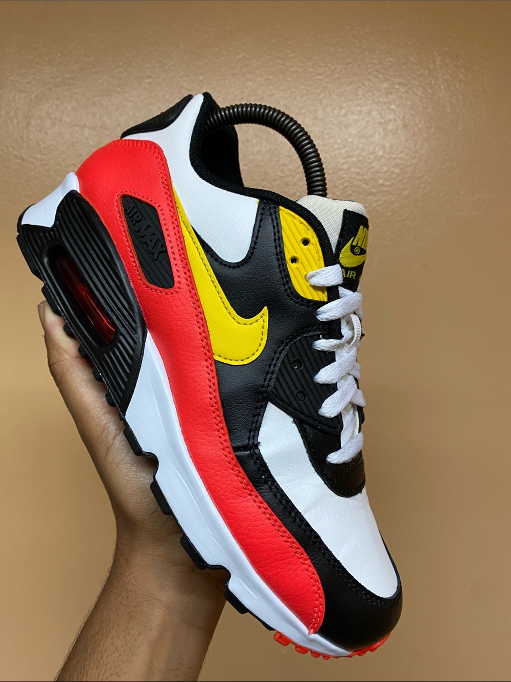 Nike Air Max 90 “White Chrome Yellow Black Bright Crimson” Size 7.5  833412-120 - Picture 8 of 16